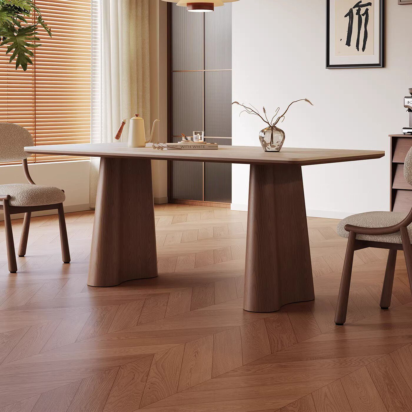 Solid Wood Sintered Stone Dining Table