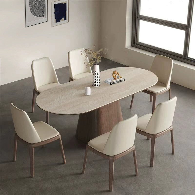 Japandi Sintered Stone Dining Table Chair Set