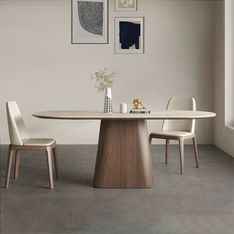 Japandi Sintered Stone Dining Table Chair Set