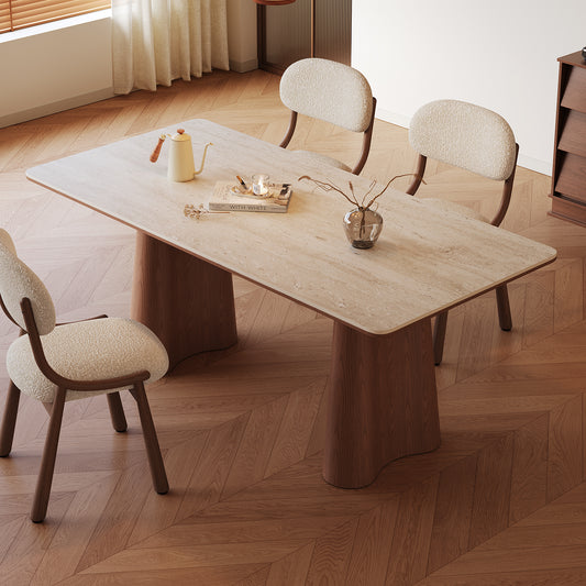 Solid Wood Sintered Stone Dining Table
