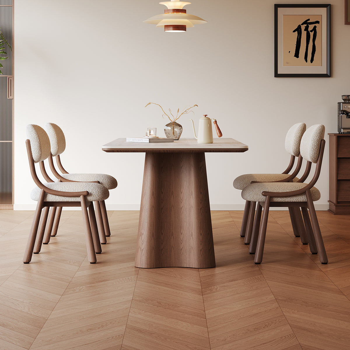 Solid Wood Sintered Stone Dining Table